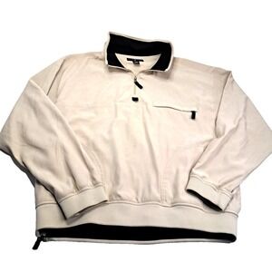 Arnold Palmer Golf Jacket Pullover Windbreaker Men's XL Beige Pockets Lined READ